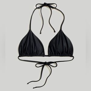 NWT Madewell Black Classic Triangle String Bikini Top Medium